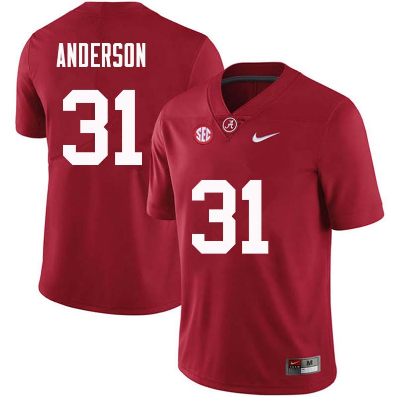 Alabama Crimson Tide Men's Keaton Anderson #31 Crimson NCAA Nike Authentic Stitched College Football Jersey DR16W20UT